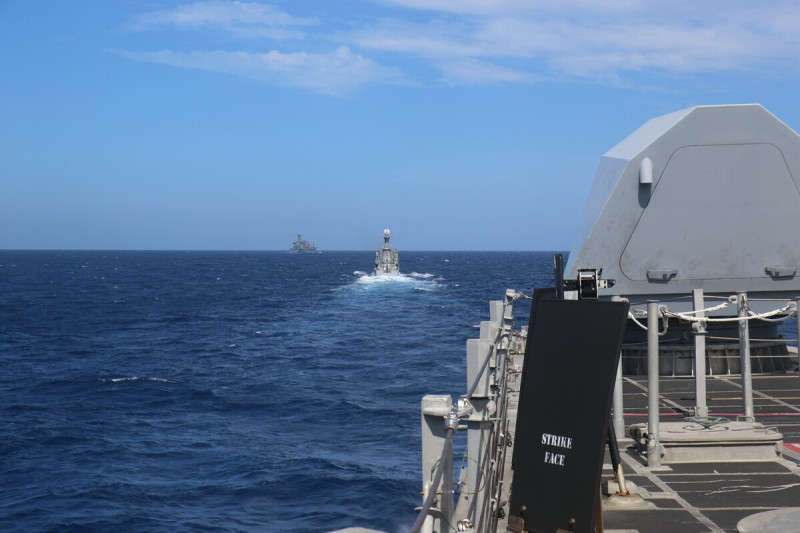 美國海軍去年11月宣布與菲律賓武裝部隊首度開始海上合作活動，相隔不到2個月，又在南海進行2度海上合作演習。   圖：翻攝自美國海軍官網