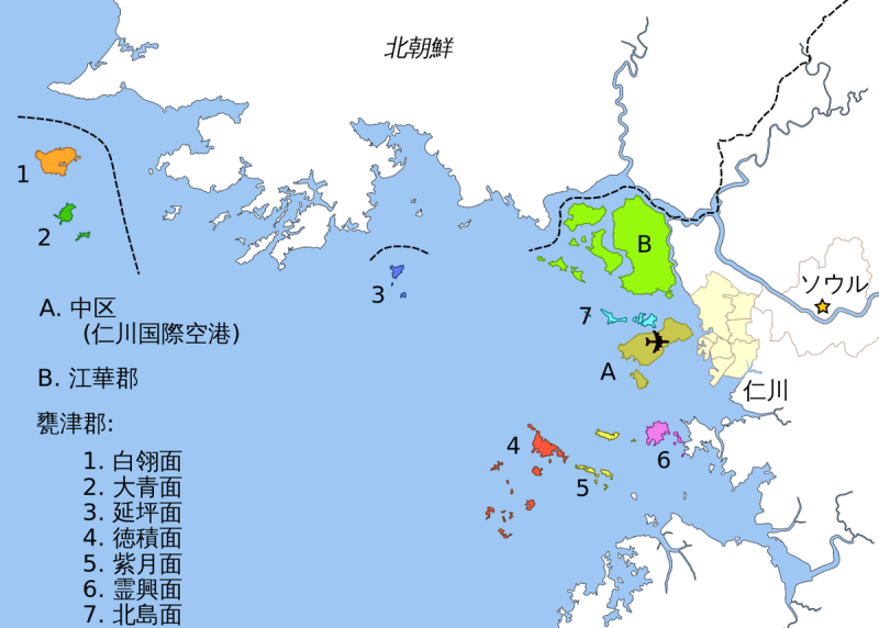 延坪島位置圖。   圖 : 翻攝自維基百科