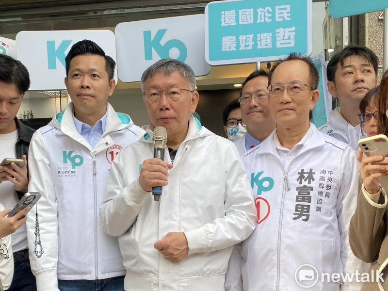 民眾黨總統候選人柯文哲今在高雄車掃。   圖：周煊惠 / 攝