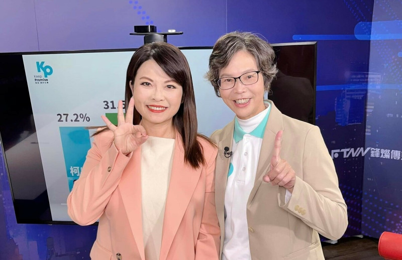 蔡壁如(右)呼籲支持者搶救陳美雅(左)。 圖:陳美雅競總/提供