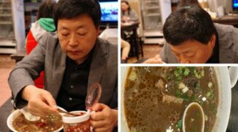 王志安的X (前推特)照片顯示，他已在台北吃牛肉麵。   圖 : 翻攝自王志安X