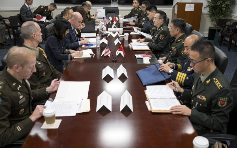 美中停滯2年的軍事交流會談日前在華盛頓舉行。   圖：翻攝Department of Defense官網