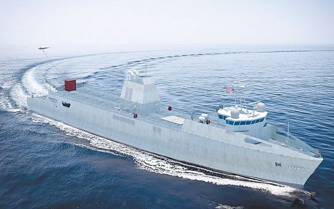 美國海軍大型無人水面艦艇 ( LUSV ) 概念圖。   圖 : 翻攝自環球時報