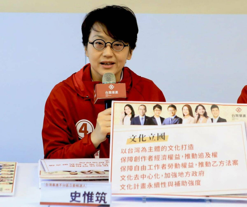 台灣基進不分區立委候選人史惟筑批評，侯友宜的兩岸路線不就是來自馬英九嗎？   圖：台灣基進/提供