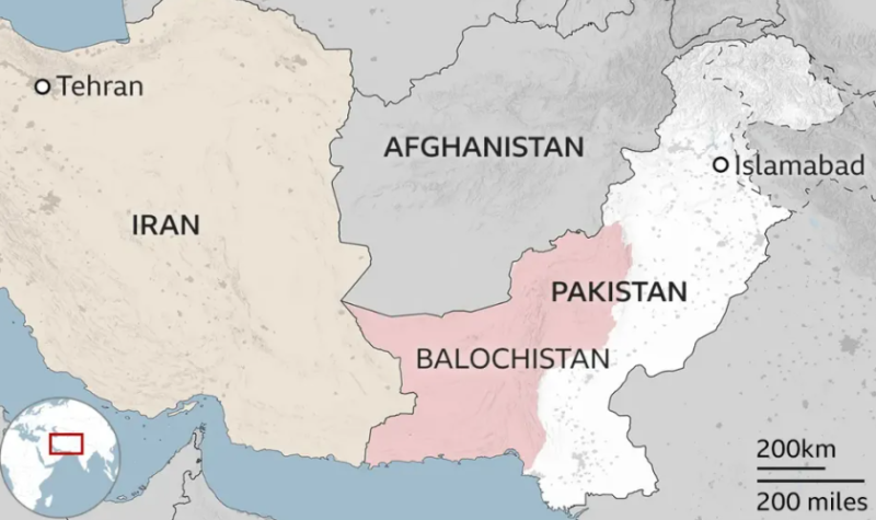 巴基斯坦俾路支省與伊朗境內部分土地，都是所謂俾路支斯坦地區的一部分。
