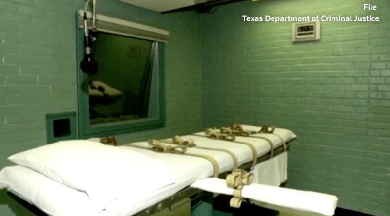 美國執行死刑的房間示意圖。   圖 : 翻攝自德州司法部。