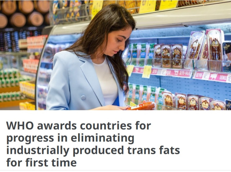 世界衛生組織表示，目前全球近一半人口都受到嚴格限制食品中反式脂肪的規定，希望有更多國家加入。   圖：翻攝自WHO官網