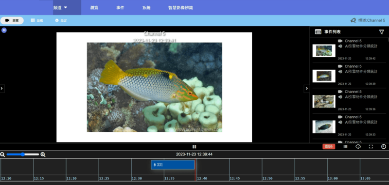 AI珊瑚礁魚種偵測與辨識系統。   圖：海委會／提供