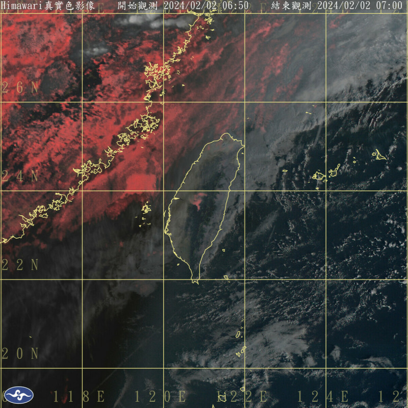 今天東北季風稍微增強，北部與東北部氣溫略微下降，北部、東半部地區、恆春半島與馬祖將有局部短暫雨。   圖：中央氣象署／提供