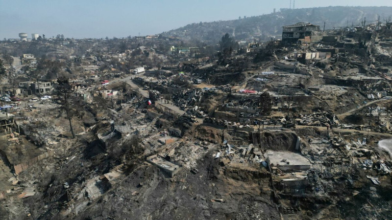 維涅馬爾野火蔓延後，被燒毀的房屋殘骸。   圖 : 達志影像/路透社