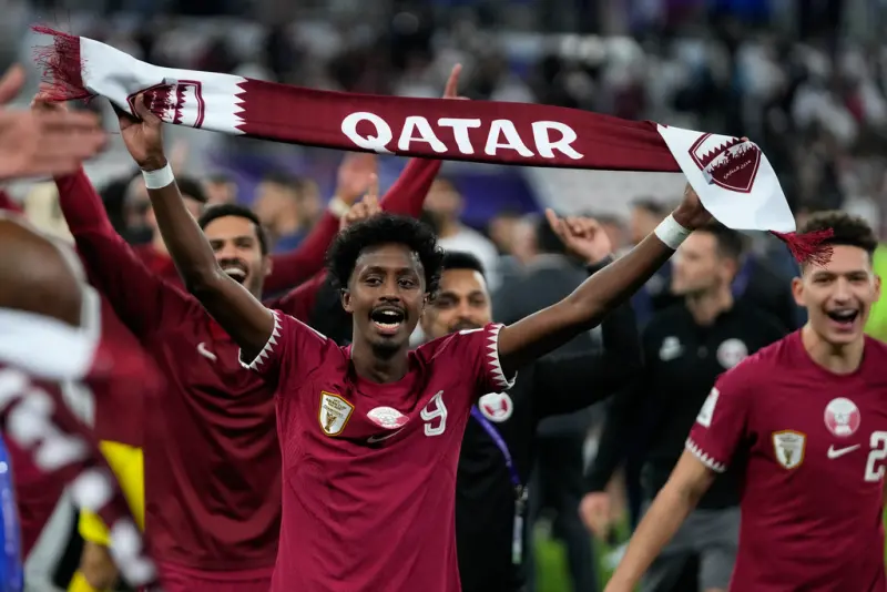 ▲亞洲盃4強卡達3：2逆轉伊朗，連兩屆進決賽，距離二連霸僅差一步。（圖／美聯社／達志影像）   