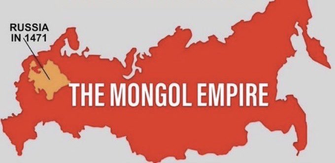 若照蒲亭對「歷史」的解讀，莫斯科、基輔應該是蒙古的？   （圖／X）