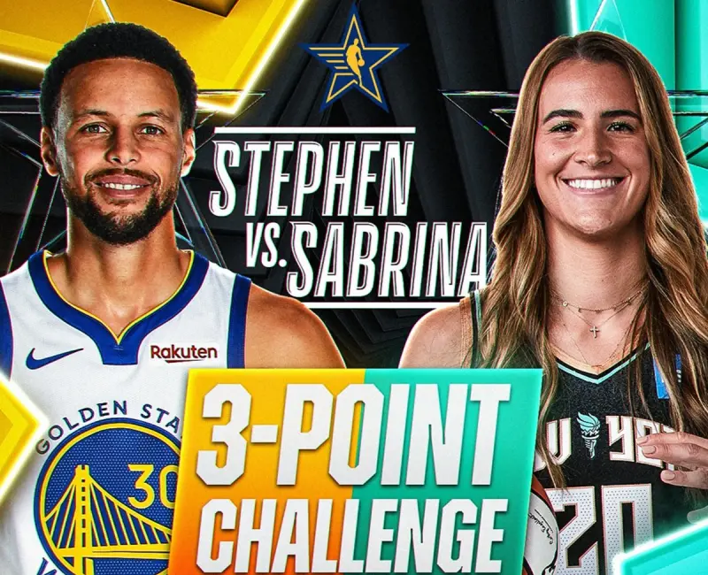 ▲今年NBA三分球大賽Stephen Curry將與有「女Curry」之稱的WNBA球星Sabrina Ionescu正面對決。（圖／美聯社／達志影像）   
