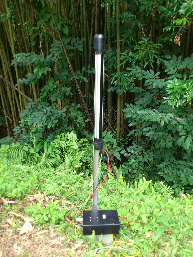 「驅猴預警裝置」利用Wifi無線通訊及紅外線光牆感測器，遏止獼猴侵害農作物。   圖：農委會提供