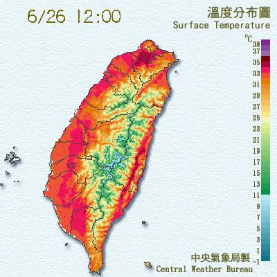 根據中央氣象局觀測，因受背風沉降作用影響，今天中午12:10，台北測得攝氏35.6度高溫，刷新今年台北測站最熱紀錄。   中央氣象局