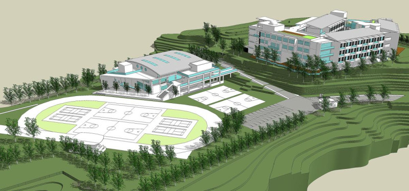 基隆市暖暖高中校舍將進行第三期改建工程，基隆市政府投入1億5900萬元打造一座全新活動中心、跑道及操場，預計於2018年完工。   圖:基隆市政府/提供