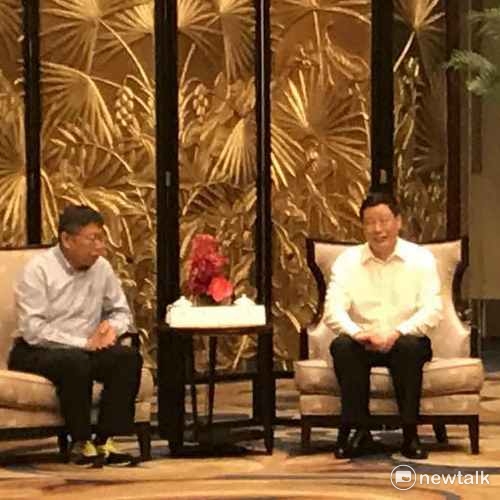 上海市長應勇與台北市長柯文哲坐在主座。   圖：周煊惠／攝