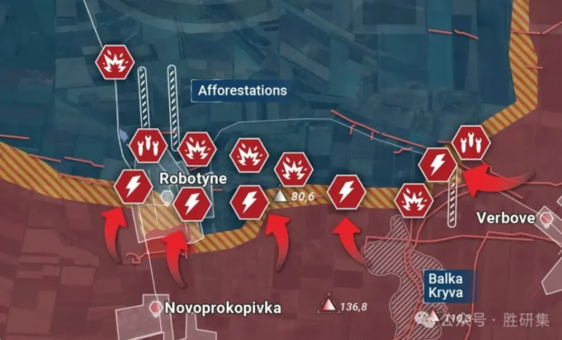 俄軍在羅博季涅突破烏軍防禦，並持續取得成功。