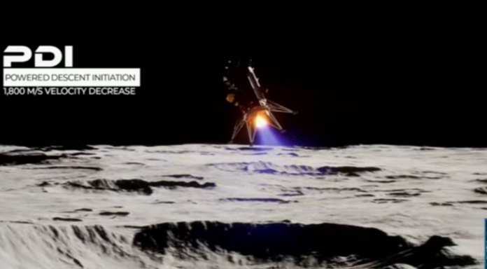 美國製造的奧德修斯號（Odysseus）月球著陸器，已成功在月球上著陸。   圖 : 翻攝自NASA直播