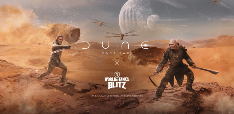 戰遊網旗下手遊《戰車世界：閃擊戰》今（26）天公佈與《沙丘：第二部》(Dune Part 2) 跨界合作的合作詳情。   圖：戰遊網/提供