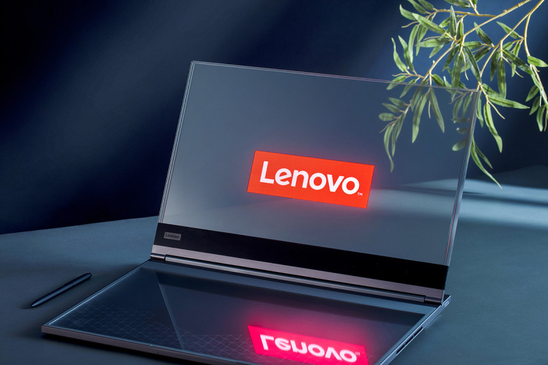  全球首款搭載17.3吋Micro-LED透明螢幕的筆電， ThinkBook 透明螢幕概念筆電重新定義用戶的使用與創作體驗 圖：Lenovo/提供 