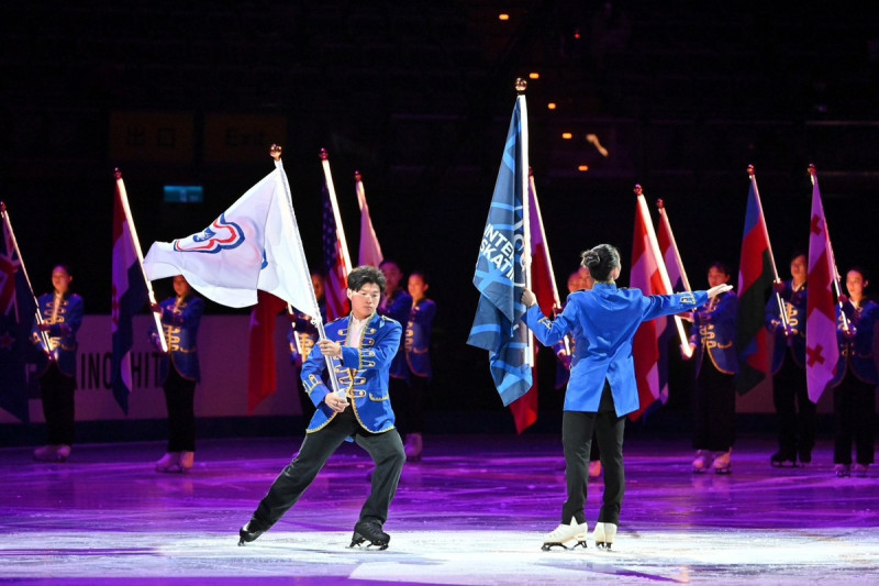 世界青少年花式滑冰錦標賽今天在台北小巨蛋揭開序幕。   圖：行政院提供