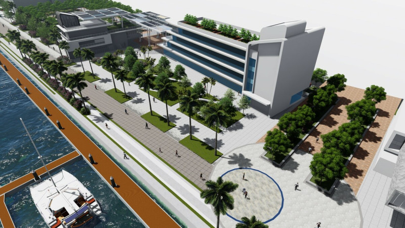「臺北國際遊艇碼頭」模擬示意圖。   圖：亞果遊艇集團/提供