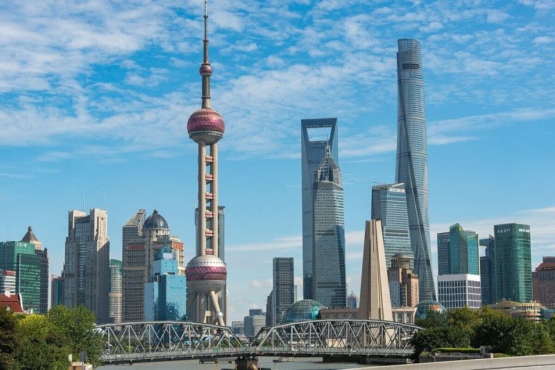 中國政府工作報告提出，建設高水平社會主義市場經濟體制改革先行區。圖為中國最發達城市之一的上海。
