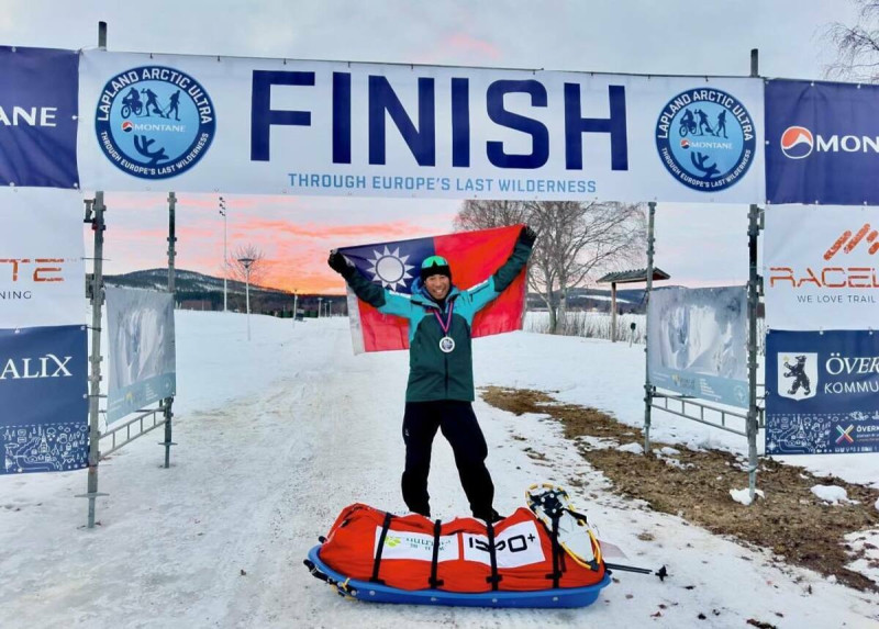 瑞典拉普蘭極地橫越賽的500公里項目中，台灣極地超級馬拉松好手陳彥博勇奪第二。   圖片來源/陳彥博臉書