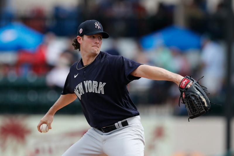 ▲上季幫助紐約洋基拿下15勝的王牌投手Gerrit Cole，在開季前傳出右手肘不適將做MRI檢查。（圖／美聯社／達志影像）   