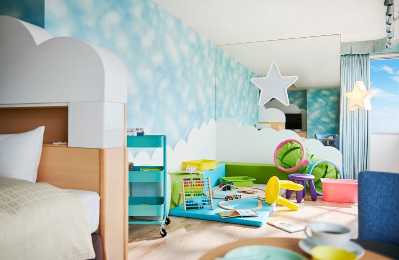 東京黎凡特東武飯店家庭房內設置兒童遊戲區，讓孩子獨享專屬遊樂空間。   圖：東京黎凡特東武飯店／提供