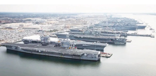 美國諾福克海軍基地。   圖 : 翻攝自環球網