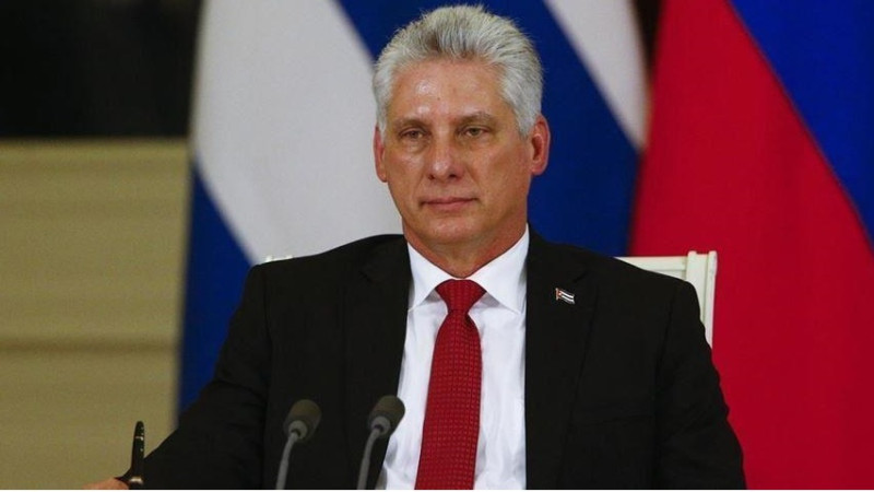 針對當地抗議行動，古巴總統狄亞士─卡奈（Miguel Diaz-Canel）呼籲民眾保持冷靜，並指責外部勢力的介入。   圖：翻攝自DD NEWS  X（前推特）帳號