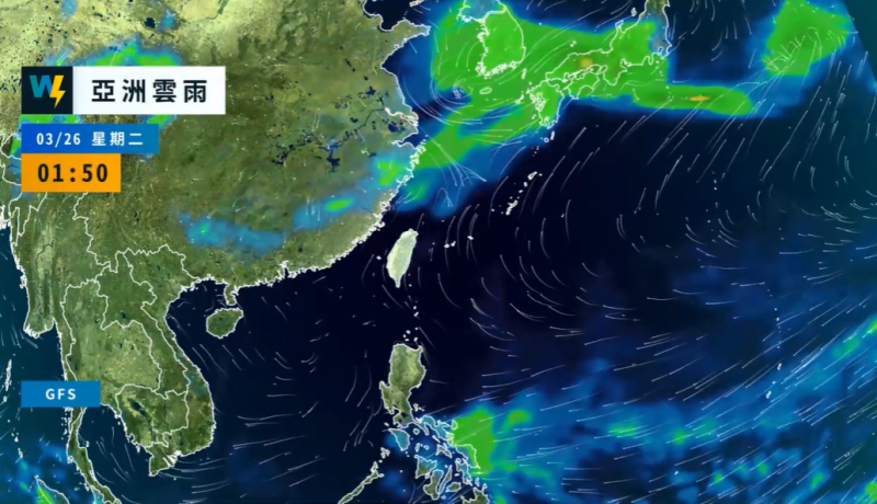 氣象粉專「天氣風險」表示，明(26)日起受到東北季風影響，新竹以北、東半部地區將有短暫降雨和降溫，但中南部不受影響。   圖：翻攝自天氣風險臉書專頁
