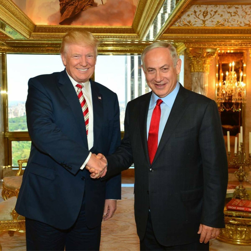 美國前總統川普（左）與以色列總理納坦雅胡（右）。   圖：翻攝自納坦雅胡的Ｘ（推特）