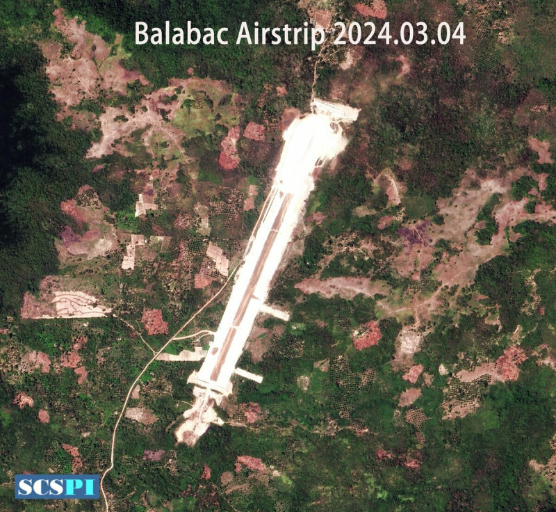 菲律賓巴拉巴克島正在興建碼頭和 3 公里長機場跑道   圖：翻攝自X帳號@SCS_PI