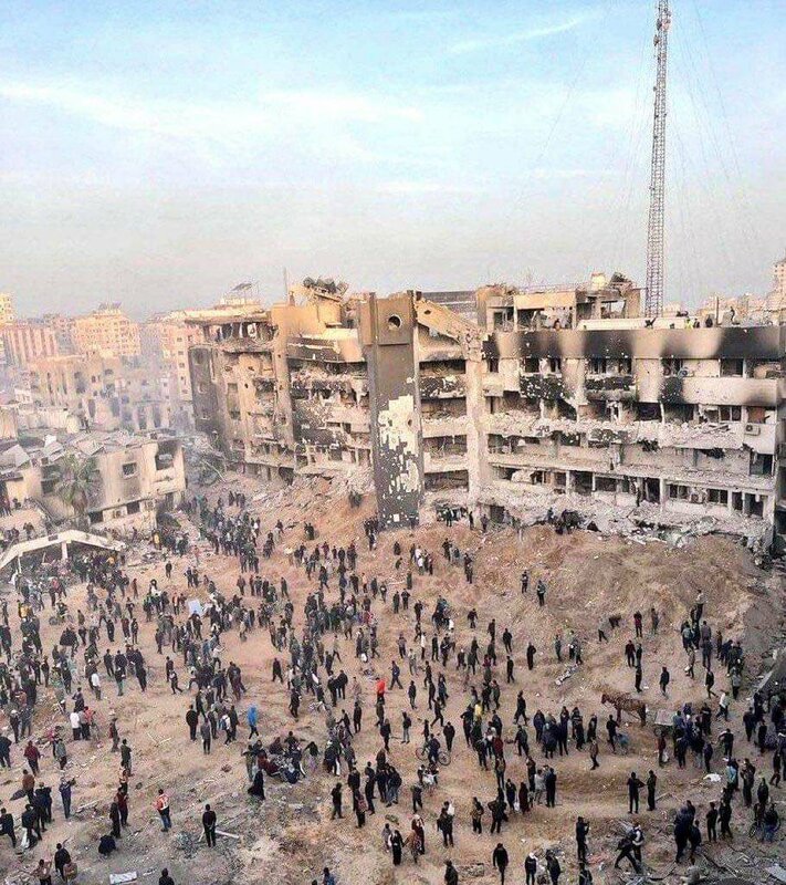 西法醫院遭轟後的慘狀。   圖 : 翻攝自X帳號@sahouraxo