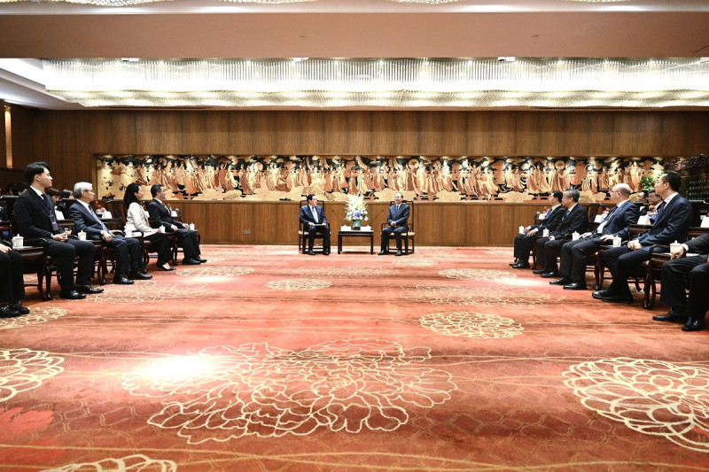 前總統馬英九訪中會見廣東省委書記黃坤明。   圖：馬英九辦公室提供
