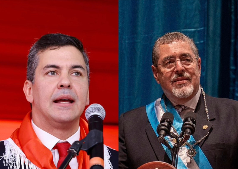 巴拉圭總統貝尼亞（左）和瓜地馬拉總統阿雷瓦洛（右）分別透過Ｘ平台表示對台灣的慰問。   圖：Santiago Peña 和 Bernardo Arévalo Ｘ平台