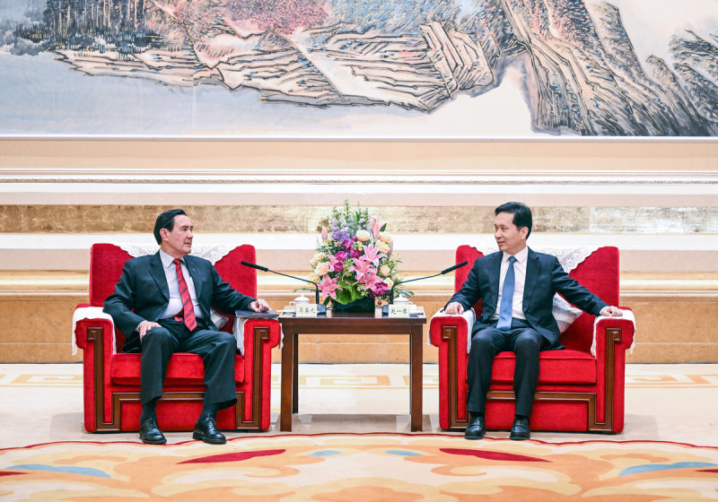 前總統馬英九今（4）日晚間與陝西省委書記趙一德會見。   圖：馬英九基金會提供