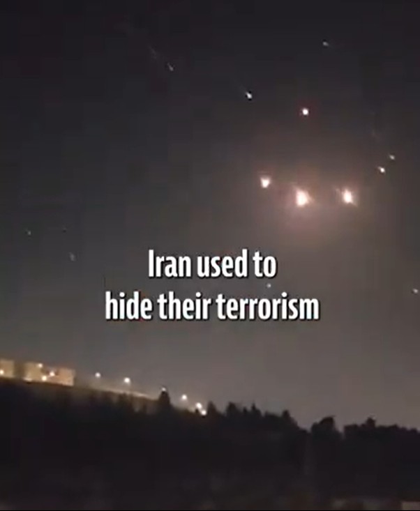 伊朗向以色列發射無人機及飛彈。   圖：翻攝以色列國防軍X（前推特）