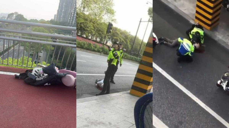 浙江甚至傳出了一起悲劇事件，杭州交警查扣了一輛電動車，導致車主不堪壓力跳橋身亡。   圖 : 翻攝自X帳號@xinwendiaocha（新頭殼合成）
