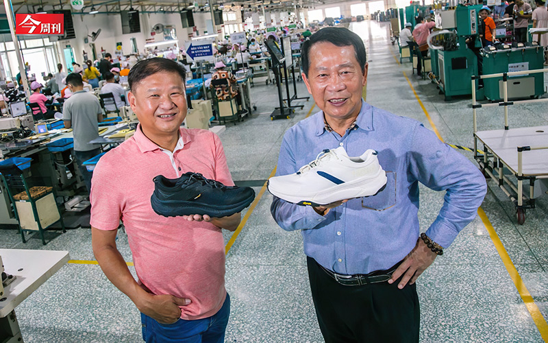 成立超過37年的來億集團，在運動休閒鞋產業早已打下一片江山。右為來億董事長鐘德禮，左為總經理林昌永。   圖：翻攝自今周刊第 1427 期