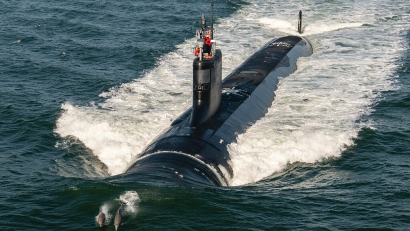 美國海軍「維吉尼亞級」核動力攻擊潛艦「紐澤西號(USS New Jersey SSN-796)」。圖為先前船廠海試照片。   圖：HII Photo