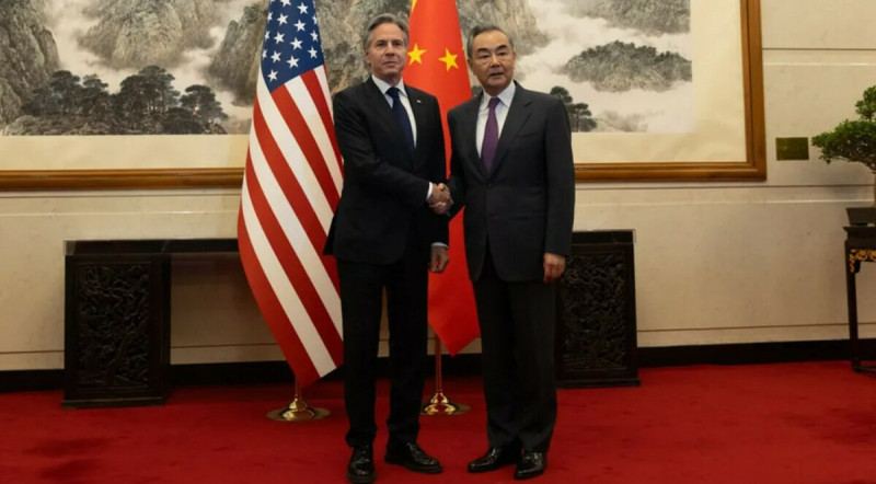布林肯（左）與王毅。   圖：翻攝自「美國駐華大使館」微博