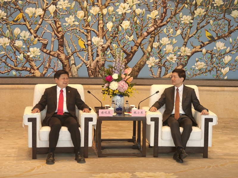 國民黨團總召傅崐萁與中國北京市政協主席見面。   圖：傅崐萁辦公室/提供