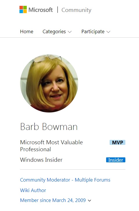 Barb Bowman屬於Windows Insider計畫的其中一員，其地位就類似微軟官方認證的合作夥伴，在這次事件中，居然公然要微軟用戶退貨後重新購買，以保持全額退貨權力。   圖：翻攝自微軟