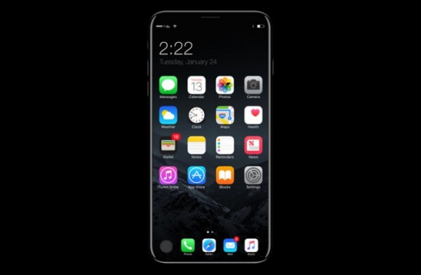 iPhone 8概念渲染圖；Apple至今似乎仍無法決定指紋辨識感應器的位置。   圖：翻攝自GSMA