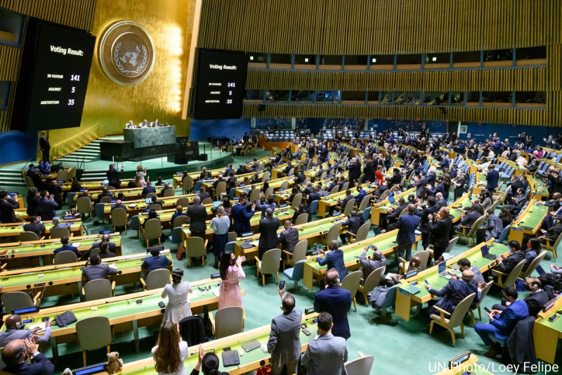 聯合國大會。   圖：翻攝自聯合國的Ｘ