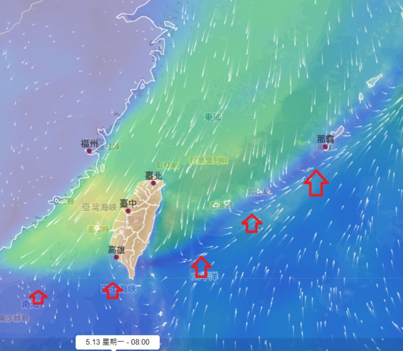 下半天開始轉東北季風，雖然降雨趨緩，但溫度仍會持續降溫，北部降至19度。   圖：取自鄭明典臉書